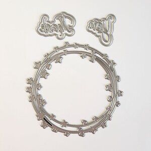 #317 Dies - Layered Circle With Hearts & Stars, Layered Thank You Sentiment